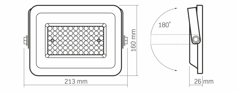 Prožektorius - LED halogeninis 50W - Baltas - Neutraliai baltas (5000K) kaina ir informacija | Žibintuvėliai, prožektoriai | pigu.lt