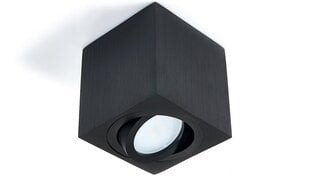 Квадратный накладной галогенный светильник LED Cubo, черный цена и информация | Потолочные светильники | pigu.lt