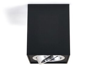 LED Busto L x1, Черный/серебристый накладной галогенный подвижный светильник из алюминия цена и информация | Потолочные светильники | pigu.lt