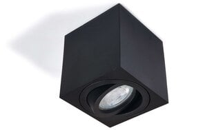 Квадратный накладной галогенный светильник LED Cubo, матовый черный цена и информация | Потолочные светильники | pigu.lt