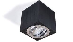 Квадратный накладной галогенный светильник LED Cubo, матовый черный/серебро цена и информация | Потолочные светильники | pigu.lt