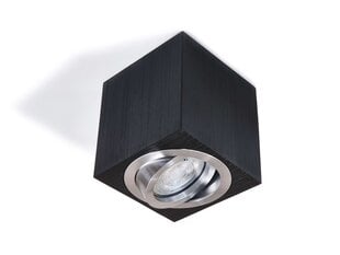 Квадратный накладной галогенный светильник LED Cubo, матовый черный/серебро цена и информация | Потолочные светильники | pigu.lt