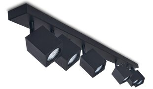 Накладной галогенный настенно-потолочный светильник LED Quantus x6, черный цена и информация | Потолочные светильники | pigu.lt