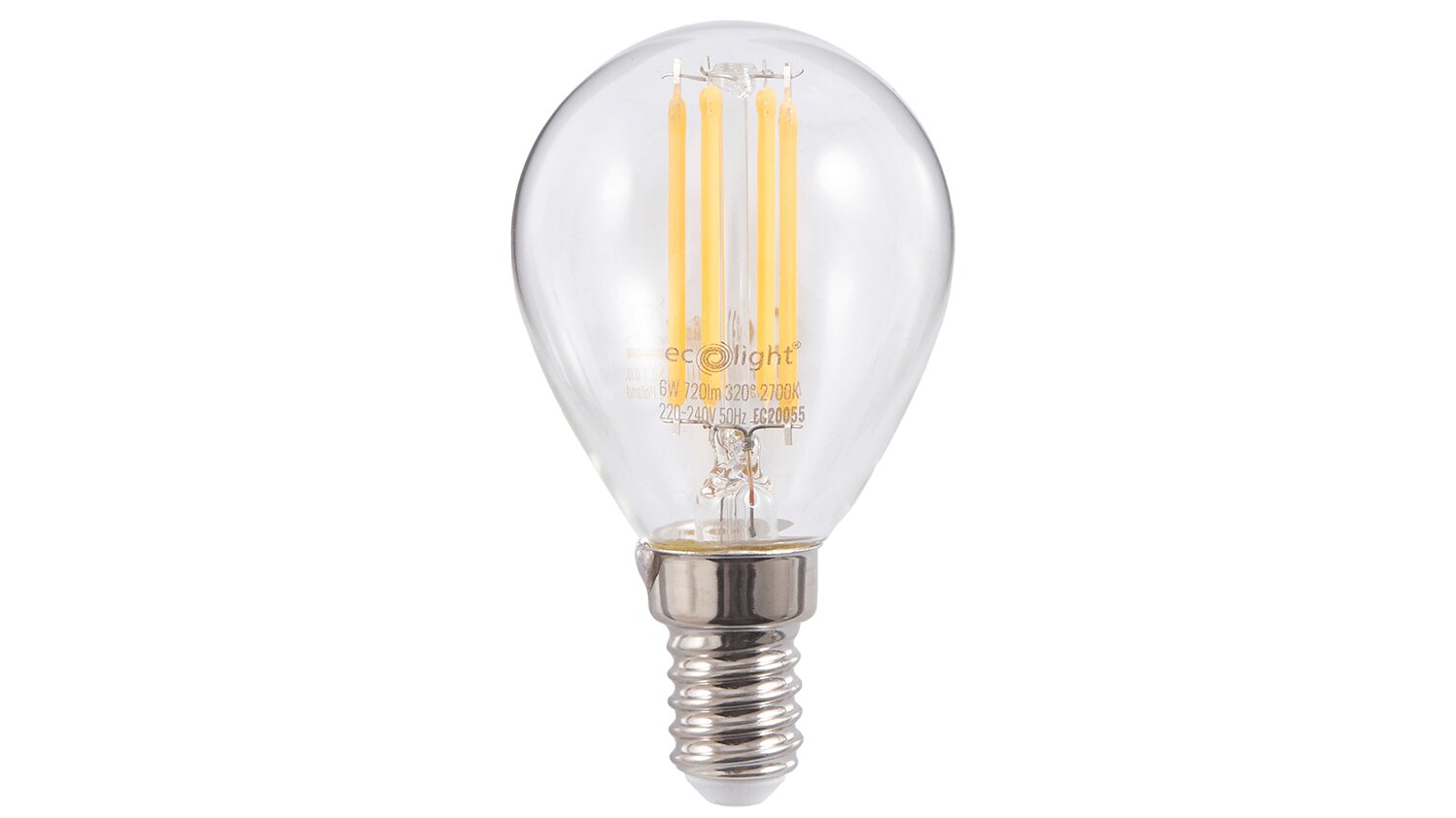 LED lemputė E14 6W Filament - Šiltai balta (2700K) kaina ir informacija | Elektros lemputės | pigu.lt