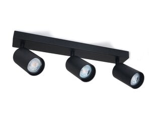 Накладной галогенный настенно-потолочный светильник LED Spoti x3 - черный цена и информация | Потолочные светильники | pigu.lt
