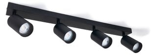 Накладной галогенный настенно-потолочный светильник LED Spoti x4 v2 - Черный цена и информация | Потолочные светильники | pigu.lt