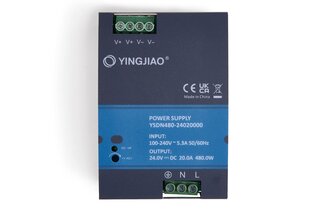 Yingjiao YSDN480 24V 480W 20A maitinimo šaltinis su DIN bėgeliu IP20 kaina ir informacija | Maitinimo šaltiniai | pigu.lt