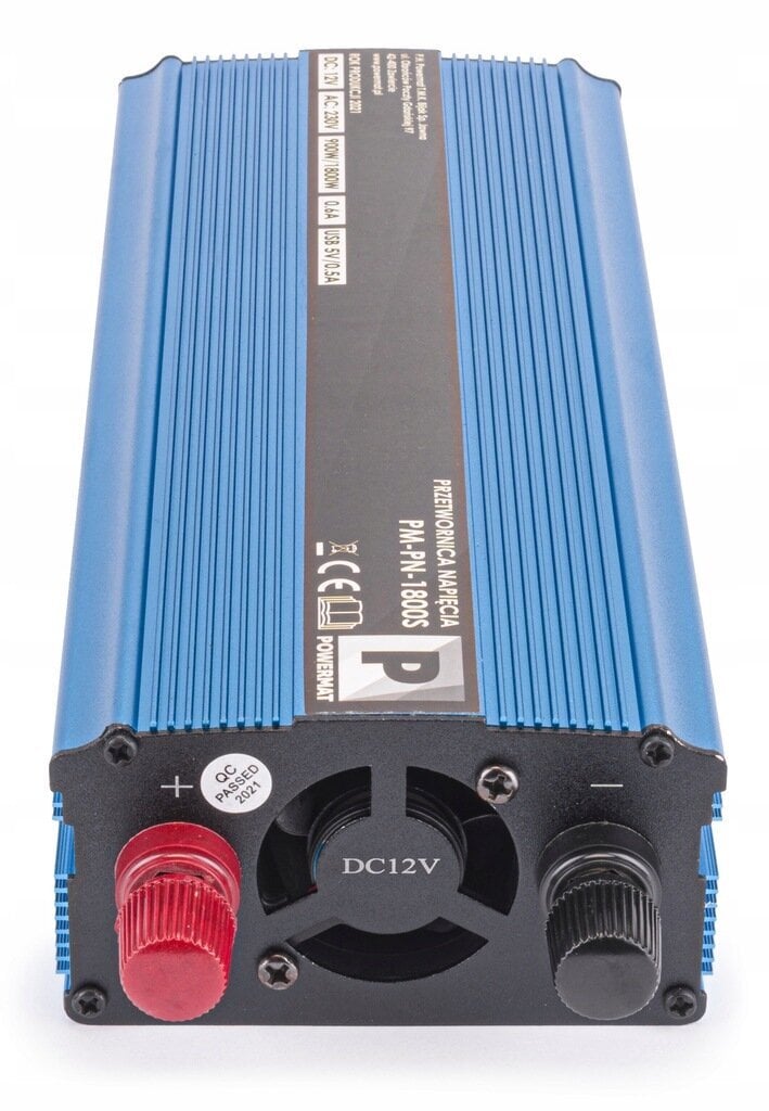 Inverteris, srovės keitiklis Powermat PM-PN-1800S, 12V 900W/1800W kaina ir informacija | Įtampos keitikliai | pigu.lt