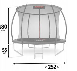 Batutas su tinkleliu Neo-Sport, 252 cm kaina ir informacija | Batutai | pigu.lt