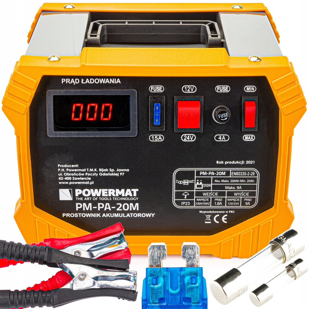 Akumuliatoriaus pakrovėjas Powermat PM-PA-20M, 12V/24V, 8-18A, LCD kaina ir informacija | Akumuliatorių krovikliai | pigu.lt