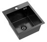 Plieninė kriauklė vieno dubens ASPE40 juoda kaina ir informacija | Virtuvinės plautuvės | pigu.lt