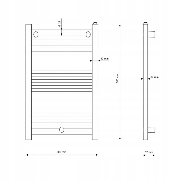 Vonios kambario radiatorius kopėčių formos radiatorius Puerto baltas 50/80 cm kaina ir informacija | Gyvatukai, vonios radiatoriai | pigu.lt