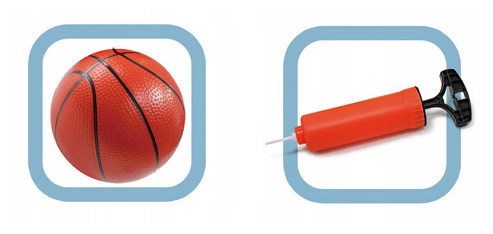 Reguliuojamas krepšinio stovas su kamuoliu ir pompa kaina ir informacija | Lauko žaidimai | pigu.lt