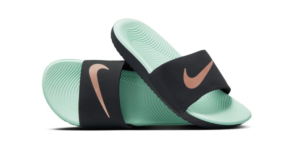 Nike šlepetės Kawa Slide, juoda-mėtinė цена и информация | Šlepetės moterims | pigu.lt