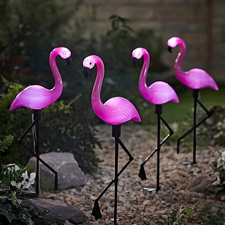 Dekoratyviniai saulės sodo šviestuvai Flamingo, 3 vnt. цена и информация | Lauko šviestuvai | pigu.lt