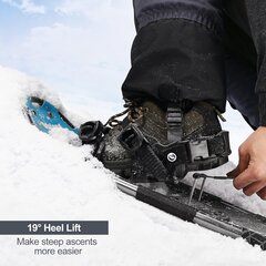 Sniegbačių rinkinys su žygio lazdomis Odoland 4in1, M, juodas/mėlynas kaina ir informacija | Batų apskaustai, antbačiai | pigu.lt