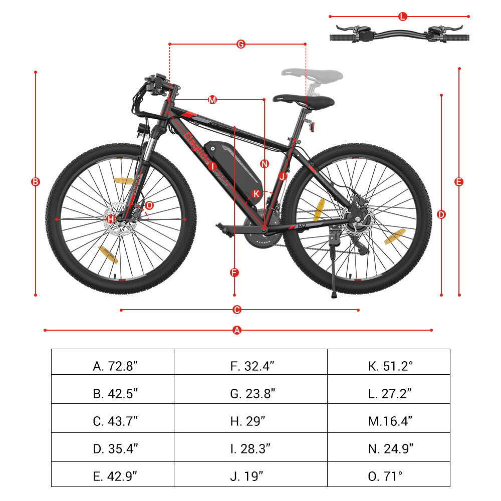 Elektrinis dviratis Eleglide M2, 29", juodas, 250W, 15Ah kaina ir informacija | Elektriniai dviračiai | pigu.lt