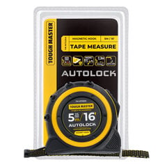 Рулетка магнитная 5м/25 мм Tough Master® Autolock (TM-MT525A) цена и информация | Механические инструменты | pigu.lt