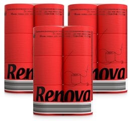 Красная туалетная бумага Renova, 3 слоя, 140 листов, 16,1 метра, 3 упаковки по 6 рулонов цена и информация | Туалетная бумага, бумажные полотенца | pigu.lt