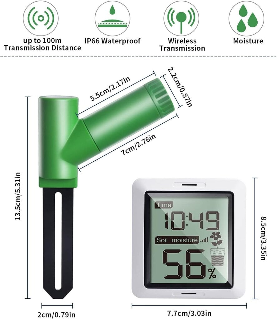 Augalų dirvožemio drėgmės matuoklis EcoWitt WH0291 цена и информация | Drėgmės, temperatūros, pH, ORP matuokliai | pigu.lt