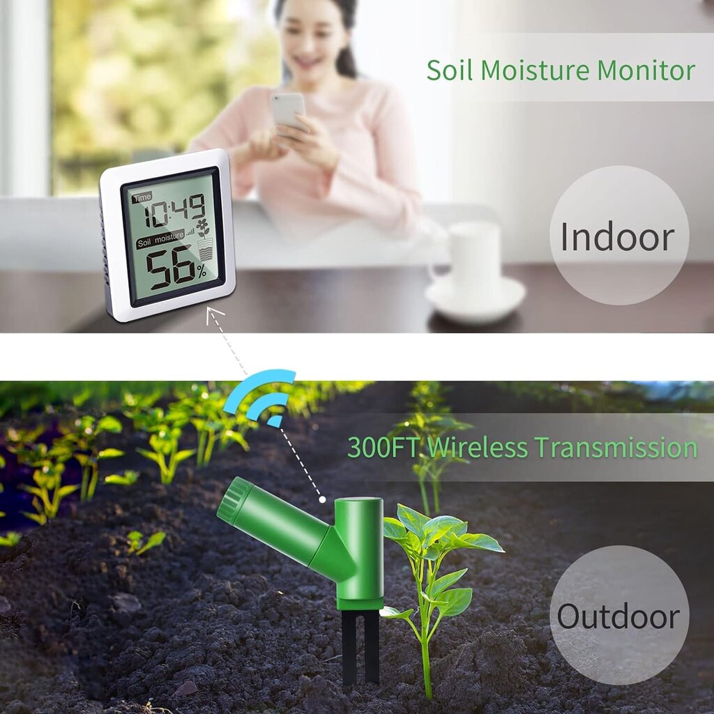 Augalų dirvožemio drėgmės matuoklis EcoWitt WH0291 kaina ir informacija | Drėgmės, temperatūros, pH, ORP matuokliai | pigu.lt