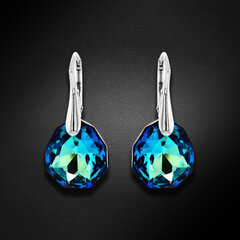 Серебряные серьги Ледяные Грани (Bermuda Blue) с кристаллами Swarovski™ DS02A873 цена и информация | Серьги | pigu.lt