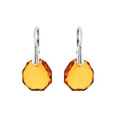 Серебряные серьги Ледяные Грани (Light Amber) с кристаллами Swarovski™ DS02A875 цена и информация | Серьги | pigu.lt