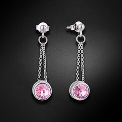 Серебряные серьги Бонбон (Light Rose) с кристаллами Swarovski™ DS02A879 цена и информация | Серьги | pigu.lt