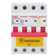 Residual Current Breaker with Over-Current, 4P, 16A, class C, 30mA, 6kA цена и информация | Выключатели, розетки | pigu.lt