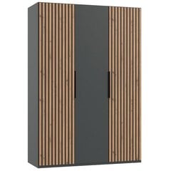 Шкаф 3-дверный Aatrium Andorra, черный/коричневый цвет цена и информация | Шкафы | pigu.lt