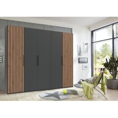 5-ių durų spinta Aatrium Andorra, juoda/ruda kaina ir informacija | Spintos | pigu.lt