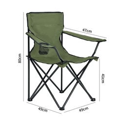 Stovyklavimo kėdės Anter, 2 vnt, žalios, 80x49x49 cm kaina ir informacija | Turistiniai baldai | pigu.lt