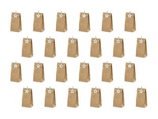 Advento kalendoriaus maišeliai, 24 vnt. kaina ir informacija | Kalėdinės dekoracijos | pigu.lt
