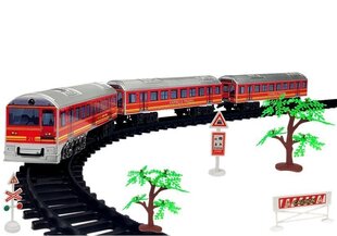 Traukinio ir bėgių trasa Lean Toys, raudona kaina ir informacija | Žaislai berniukams | pigu.lt