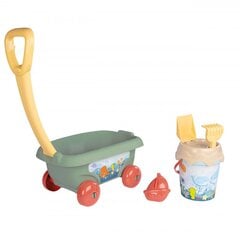 Vežimėlio ir smėlio žaislų rinkinys Smoby, žalias kaina ir informacija | Vandens, smėlio ir paplūdimio žaislai | pigu.lt