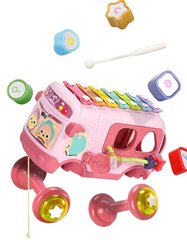 интерактивный сортер - автобус, розовый цена и информация | Игрушки для малышей | pigu.lt