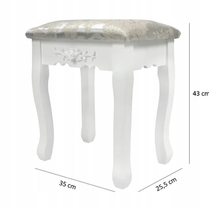 Kosmetinis staliukas Fluxar home FST013, 143x74cm, baltas kaina ir informacija | Kosmetiniai staliukai | pigu.lt