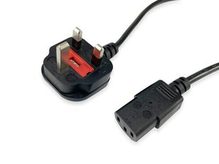 Equip 112300 power cable Black 2 m BS 1363 C13 coupler 4015867227077 цена и информация | Кабели и провода | pigu.lt