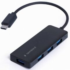Hubs Gembird 4-port USB-C 4xUSB 3.1 (Gen 1) Black цена и информация | Адаптеры, USB-разветвители | pigu.lt