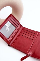 Moteriška piniginė, pagaminta iš ekologiškos odos raudonos spalvos Joanela 699628204 kaina ir informacija | Piniginės, kortelių dėklai moterims | pigu.lt