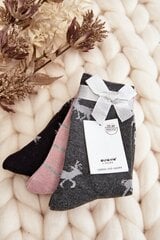 Kalėdinės kojinės moterims, įvirių spalvų, 3 poros kaina ir informacija | Moteriškos kojinės | pigu.lt