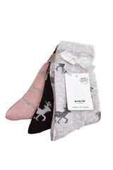 Kalėdinės kojinės moterims, įvairių spalvų, 3 poros kaina ir informacija | Moteriškos kojinės | pigu.lt