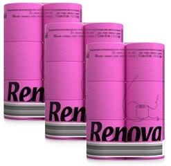 Розовая туалетная бумага Renova, 3 слоя, 140 листов, 16,1 метра, 3 x 6 рулонов цена и информация | Туалетная бумага, бумажные полотенца | pigu.lt