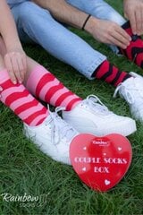 COUPLE BOX 2 Pairs Box Heart Rainbow kojinės 760775085 цена и информация | Женские носки | pigu.lt