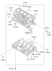 Variklio alkūninio veleno pagrindinio guolio dangtelio varžtas Hyundai 2111425000, 1 vnt. kaina ir informacija | Auto reikmenys | pigu.lt