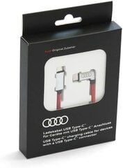 AUDI įkrovimo kabelis USB-C į USB-C jungties kabelį kampu raudonas 8S0051435L kaina ir informacija | Auto reikmenys | pigu.lt