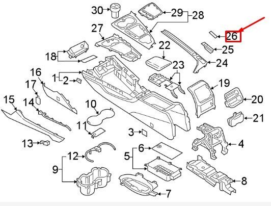 Centrinės konsolės kilimėlis VAG 8W1863301, 1 vnt. kaina ir informacija | Auto reikmenys | pigu.lt