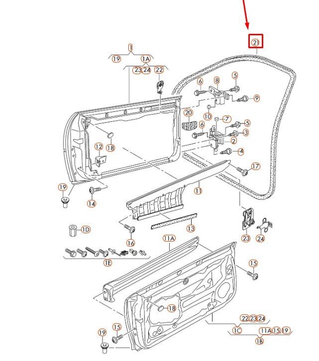 Audi A3 8P 5 durų priekinių vidinių durų guminis sandariklis sidabro spalvos apdaila originalus 8P4831721C kaina ir informacija | Auto reikmenys | pigu.lt