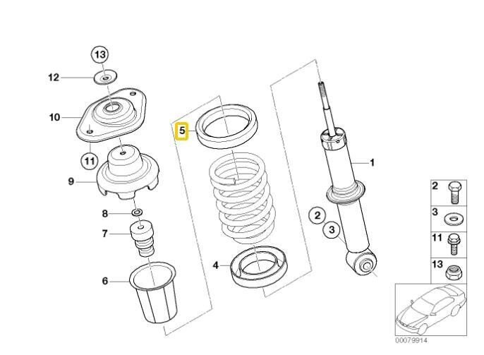 MINI R50 R57 Viršutinė spyruoklės pagalvėlė originali 33531495714 цена и информация | Auto reikmenys | pigu.lt