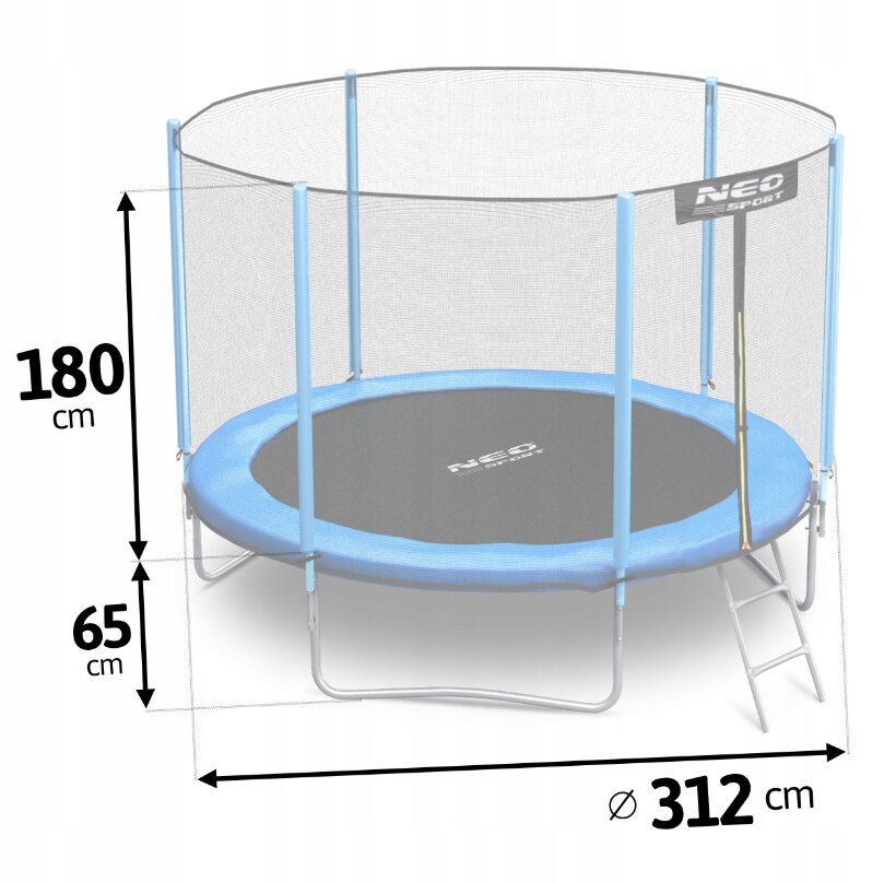 Batutas su tinkleliu Neo-Sport, 312 cm цена и информация | Batutai | pigu.lt